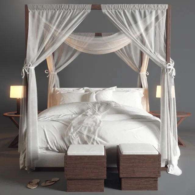 furniture – Canopy bed 1002 3ds Max