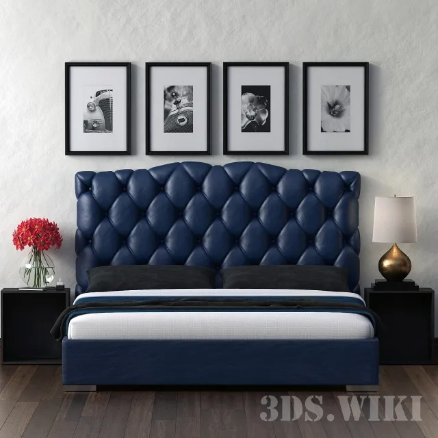 furniture – Cantori bed with carriage tie 3ds Max