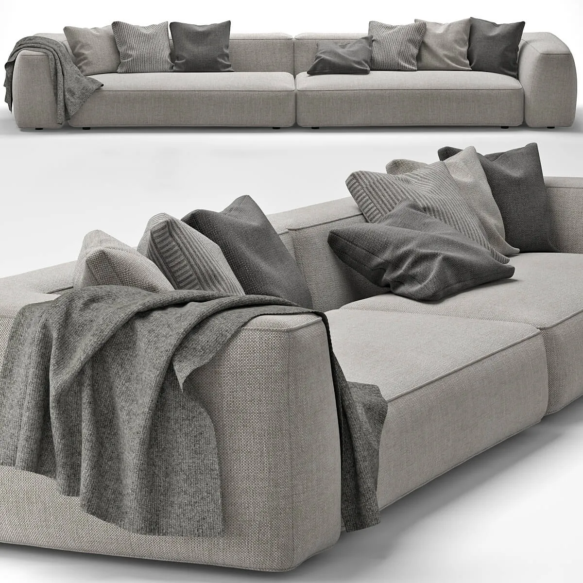 furniture – Capitone gray sofa 05 3ds Max