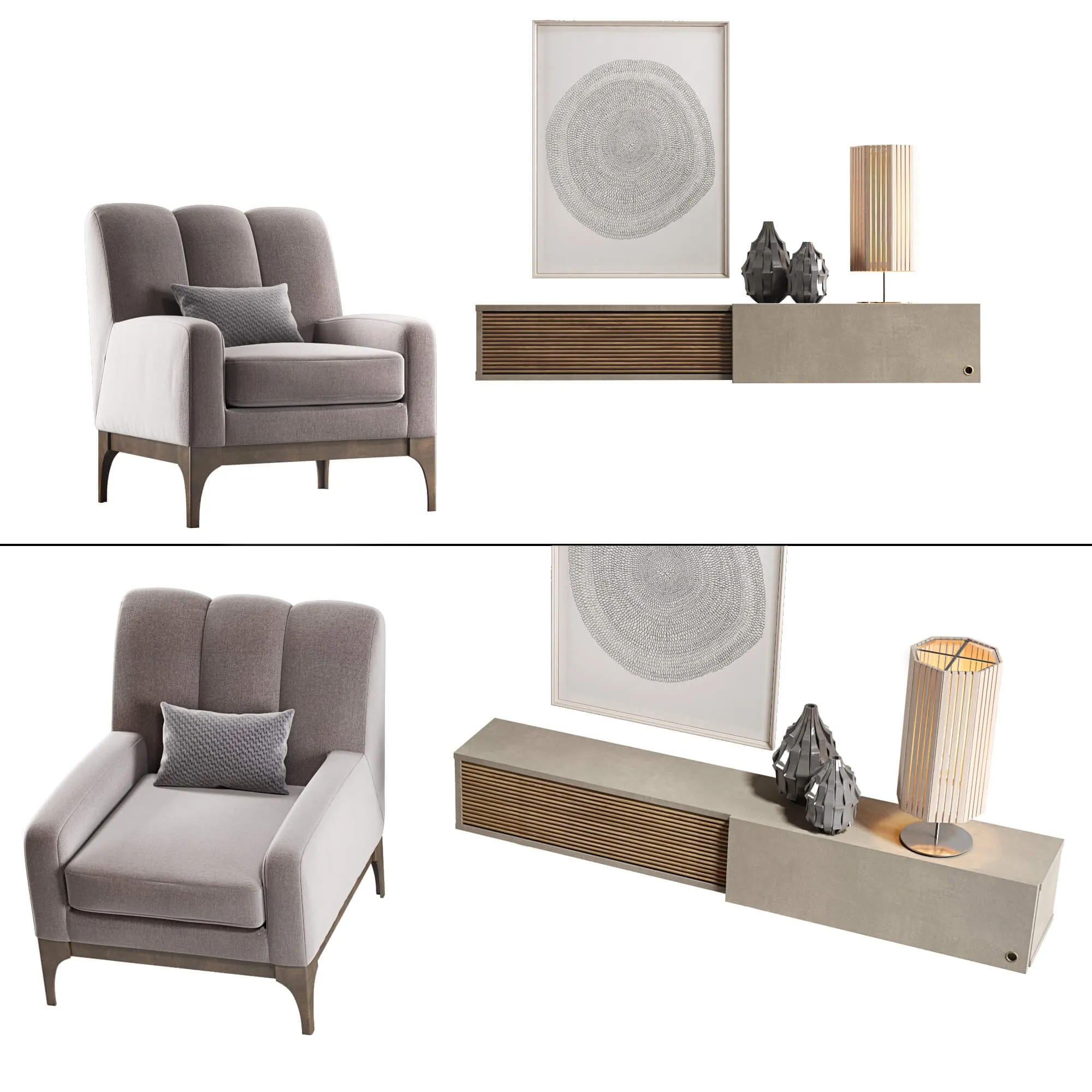 furniture – Caroti. Armchair modular furniture system and decor 3ds Max