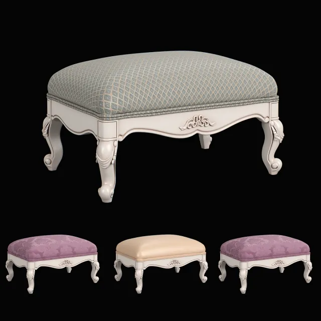 furniture – Carpenter Casual chair foot stool 683x483x305 230 3ds Max