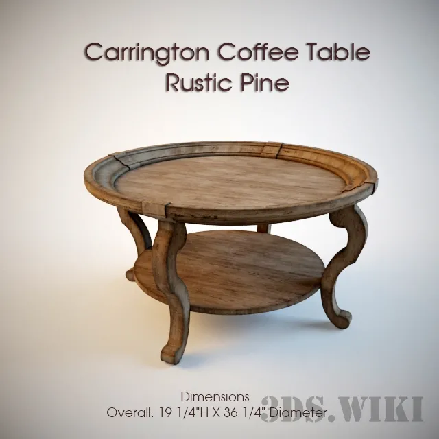 furniture – Carringen Coffee Table – Rustic Pine 3ds Max