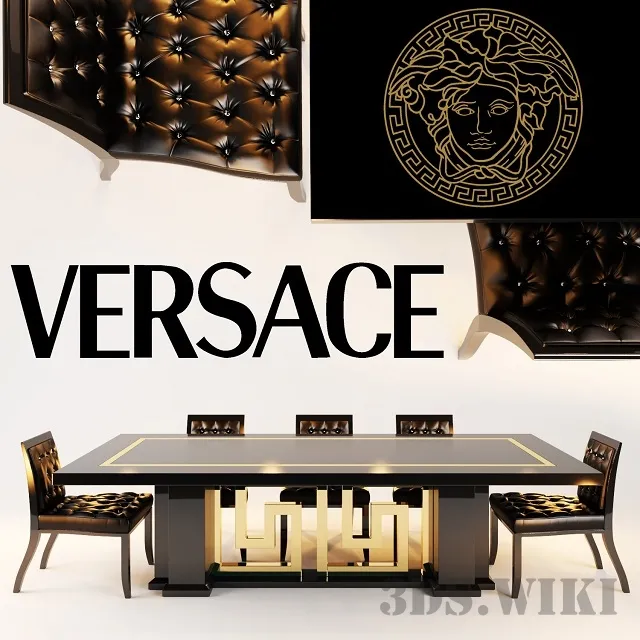 furniture – CARTESIO dining table and Versace SHADOW chair 3ds Max
