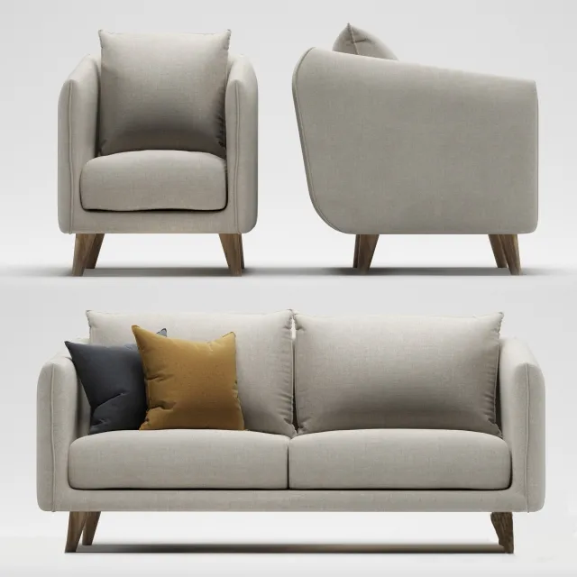 furniture – Casa Dakota sofa set 3ds Max