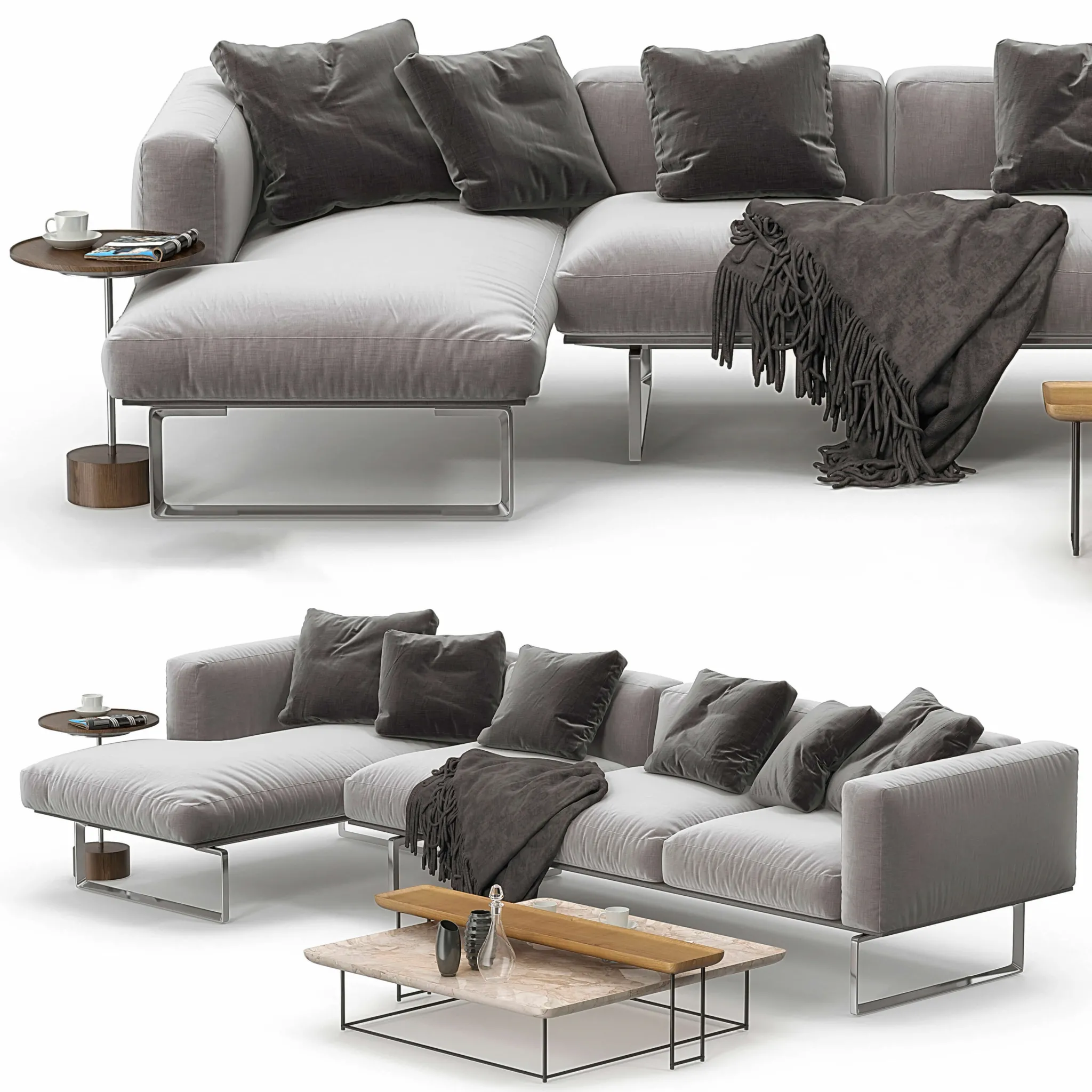 furniture – Cassina 206 sofa corner set 3ds Max