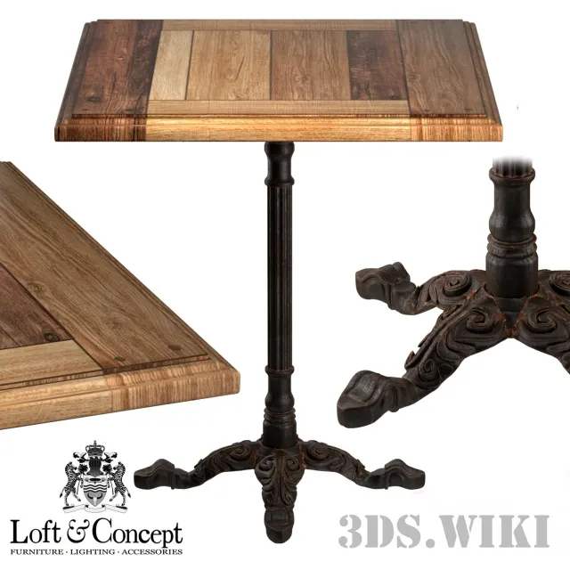 furniture – CAST IRON AND OAK RESTAURANT TABLE 3ds Max