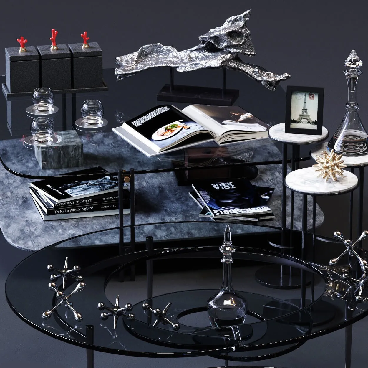 furniture – Cattelan Italia coffee tables set 01 3ds Max
