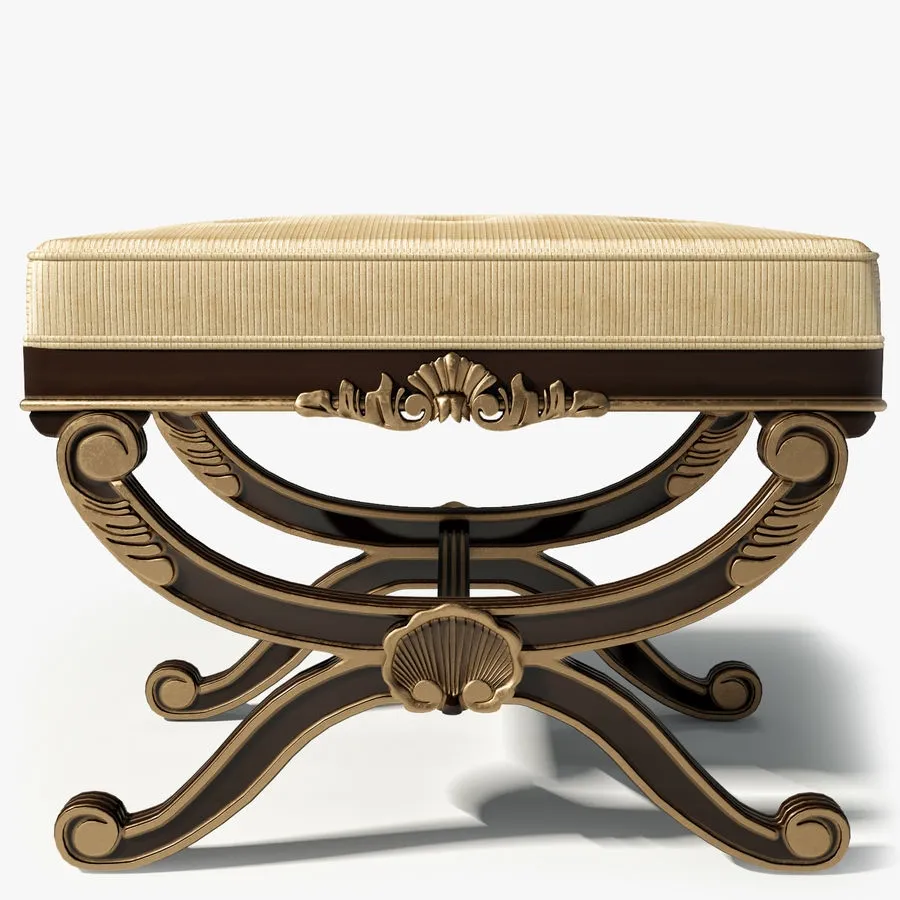 furniture – Century furniture Bench 3919B French footstool 3ds Max
