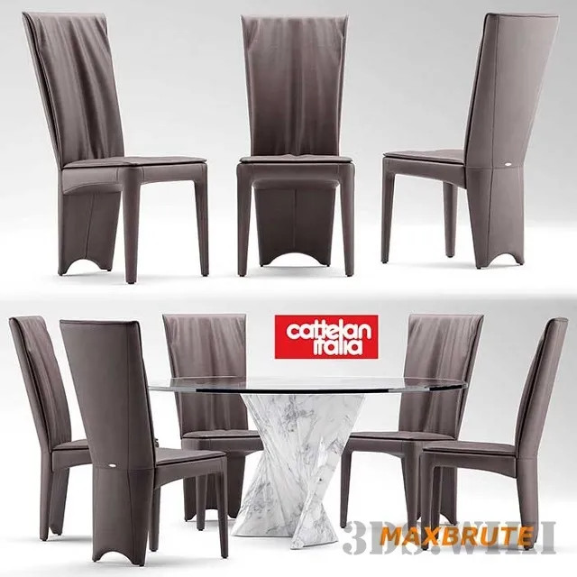 furniture – Chair AURELIA By Cattelan Italia with table 3ds Max