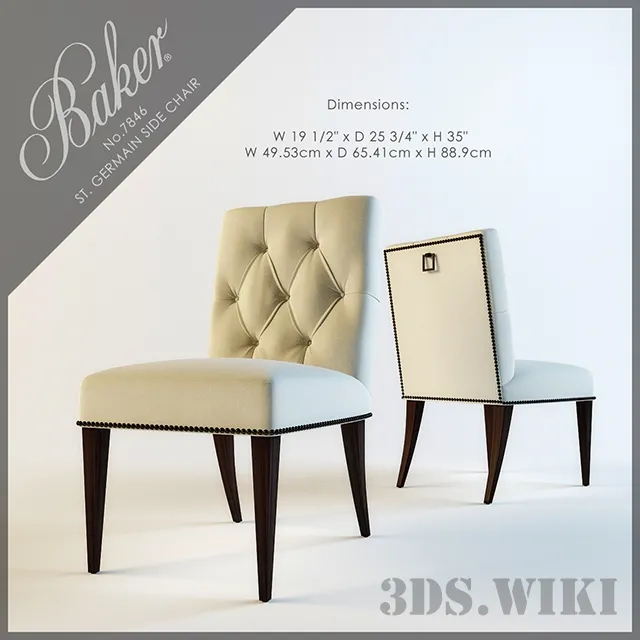furniture – Chair BAKER ST. GERMAIN SIDE CHAIR No.7846 3ds Max