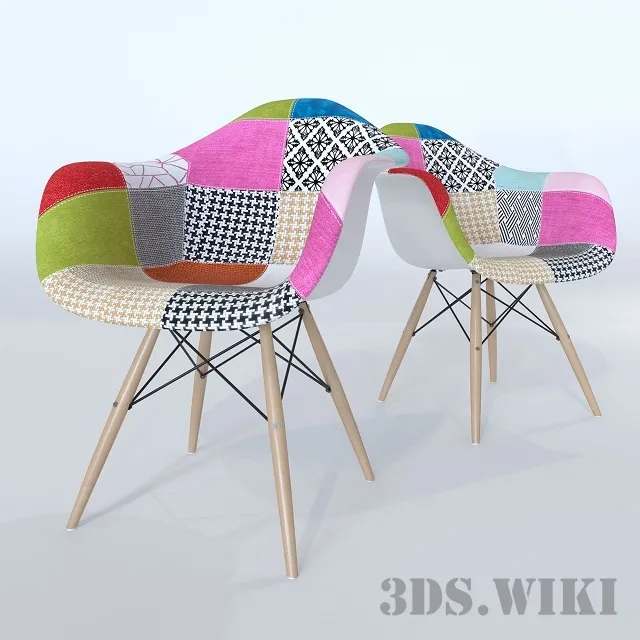 furniture – Chair designer Eames DAW Patchwork 3ds Max