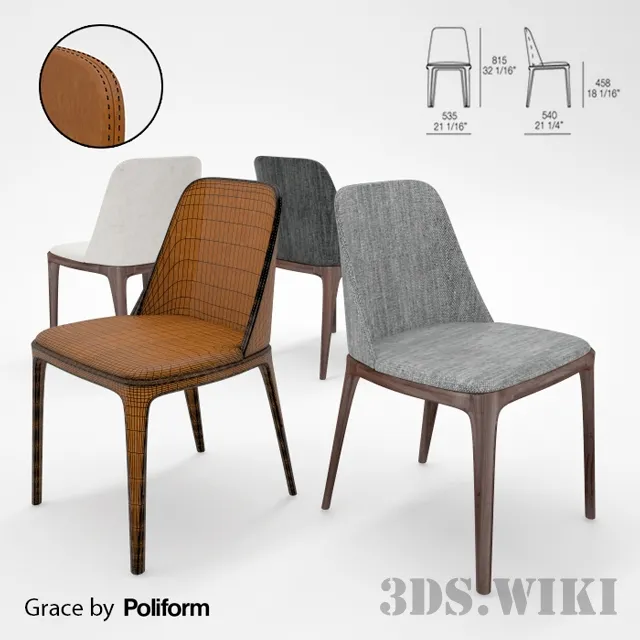 furniture – Chair Grace by Poliform 3ds Max