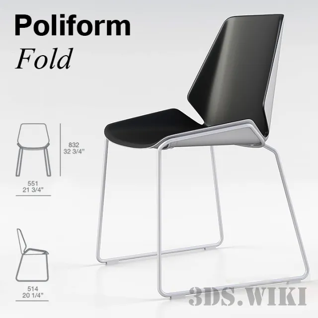 furniture – Chair Poliform Fold 3ds Max