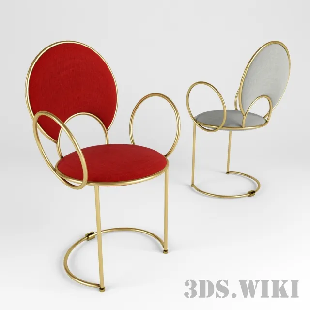 furniture – Chair with delicate hinged armrests 3ds Max