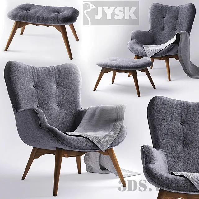 furniture – Chair with footrest EJERSLEV 3ds Max