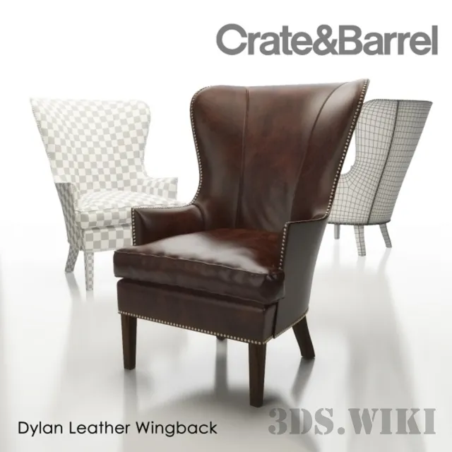 furniture – Chair_Barrel Dylan Leather Wingback 3ds Max