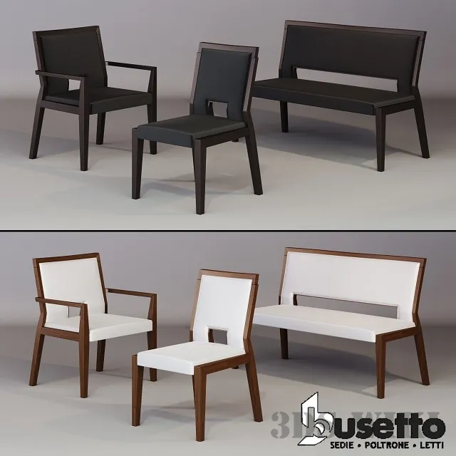 furniture – Chairs and bench Busetto 3ds Max