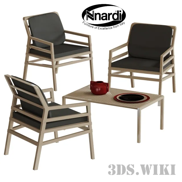 furniture – Chairs and coffee table Aria 3ds Max