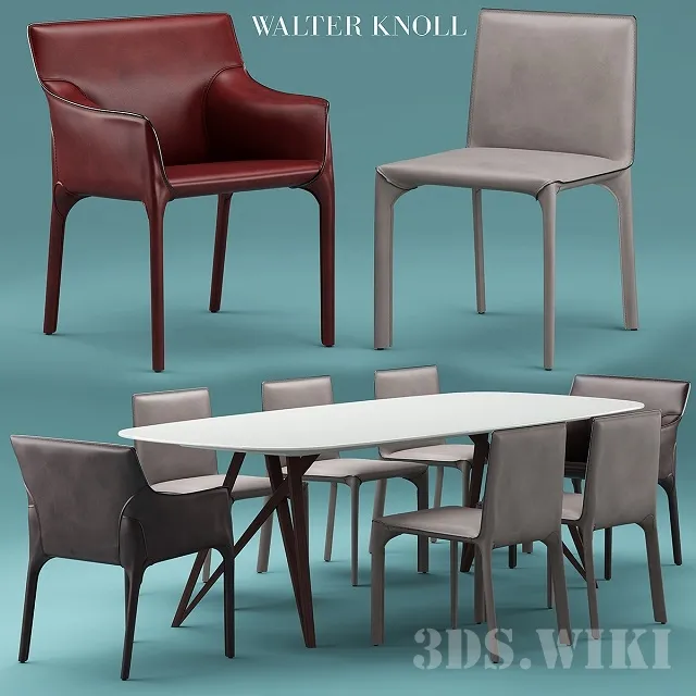 furniture – Chairs Walter Knoll with table 3ds Max