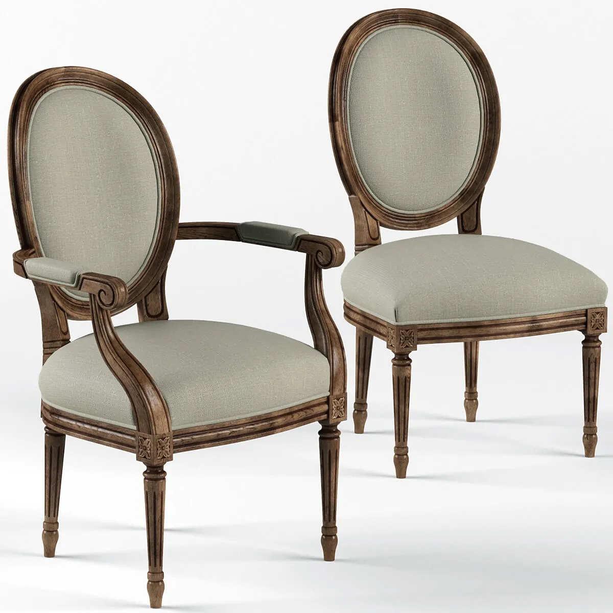 furniture – Chatton French Country Flax Linen Brown Ash 3ds Max