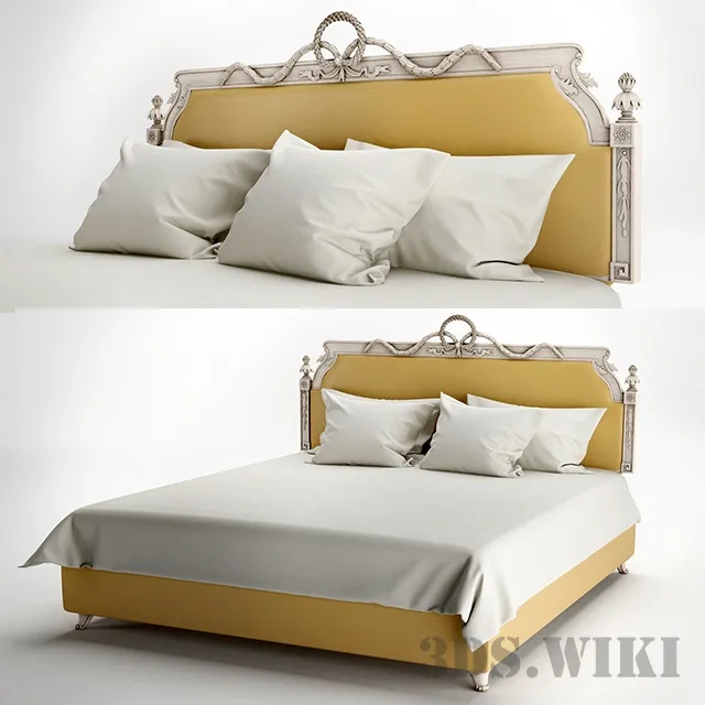 furniture – Chelini Art.1075 bed Bianco deco / argento 3ds Max