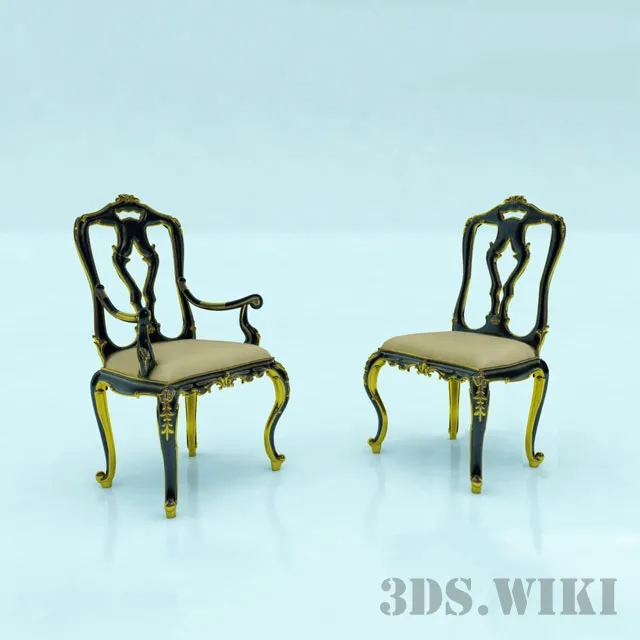furniture – Chelini chairs with and without armrest 3ds Max