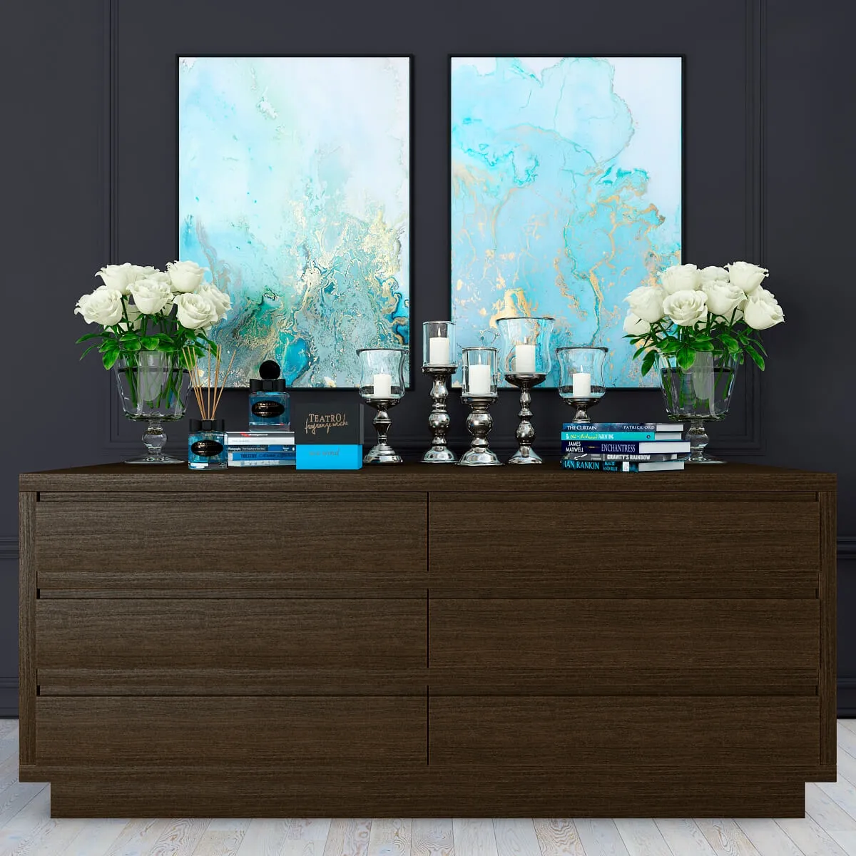 furniture – Chest Crespi with decor 3ds Max