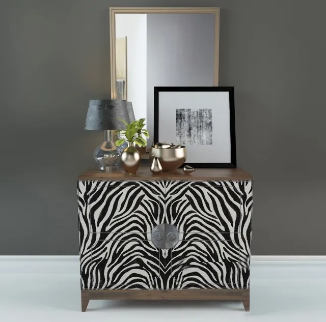 furniture – Chest of drawer by Moxie and decorative set 3ds Max