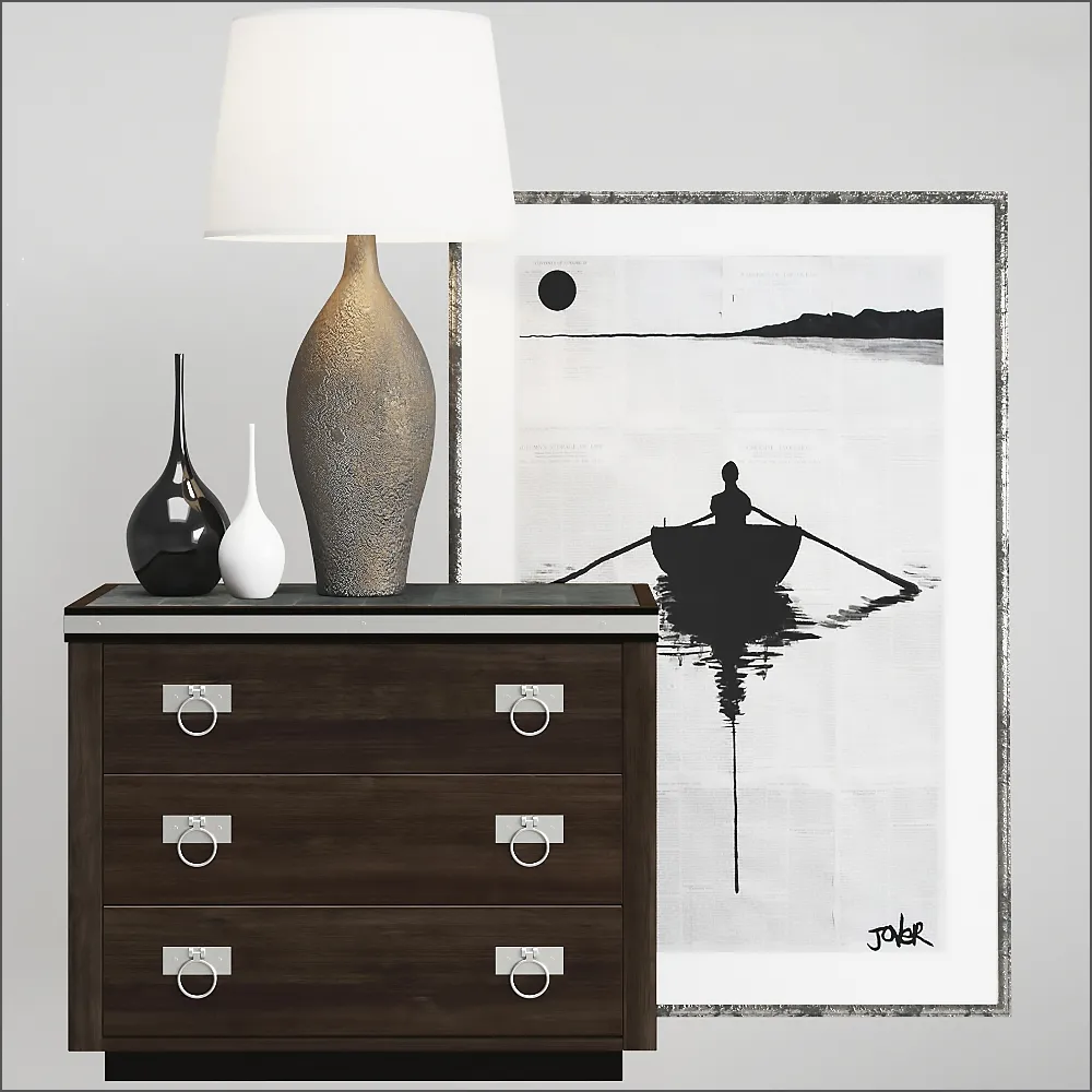furniture – Chest of drawer with table lamp 2 3ds Max