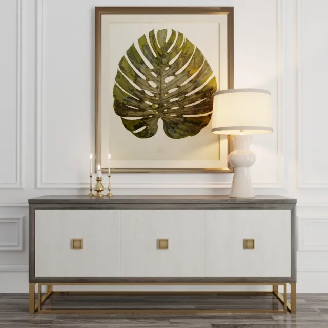 furniture – Chest of drawer with table lamp 3ds Max