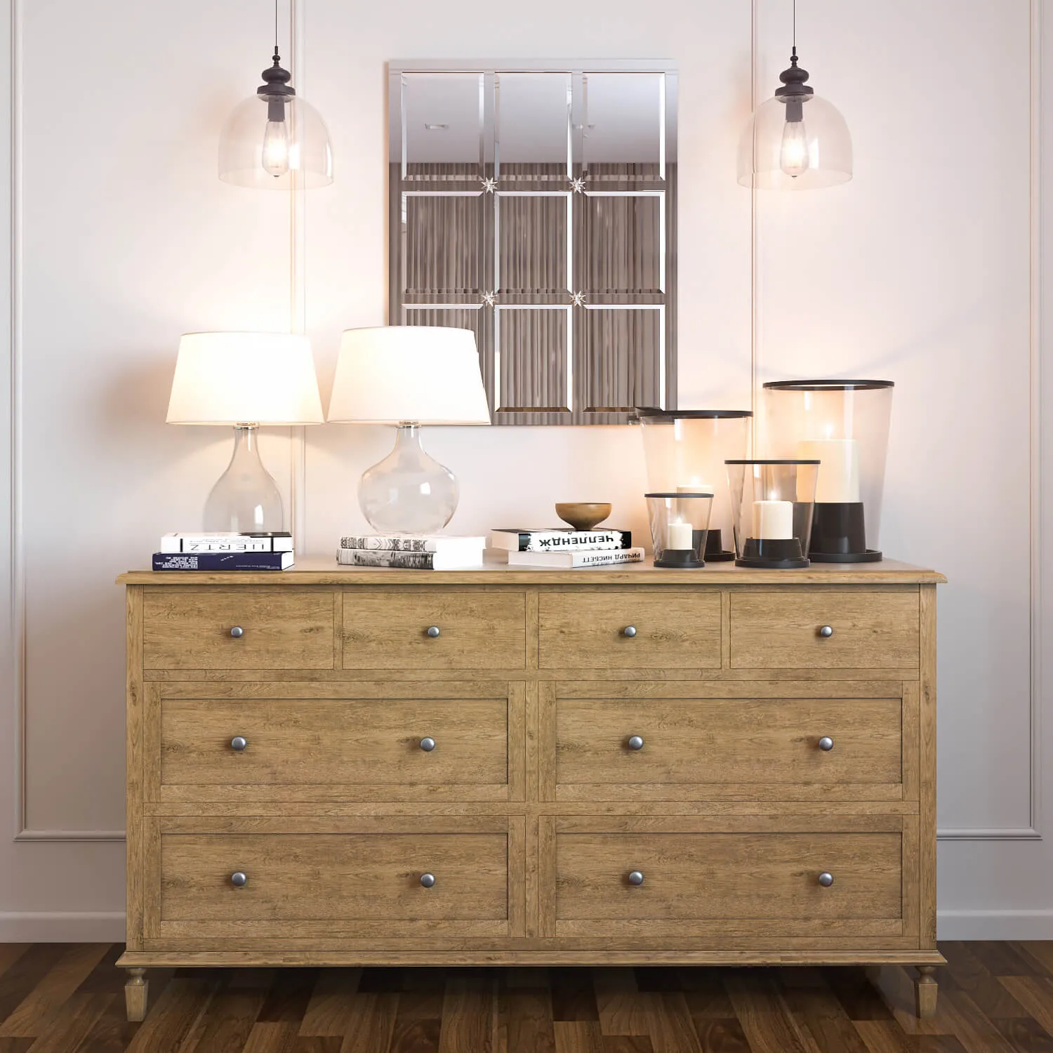 furniture – Chest of drawer with table lamps 4 3ds Max