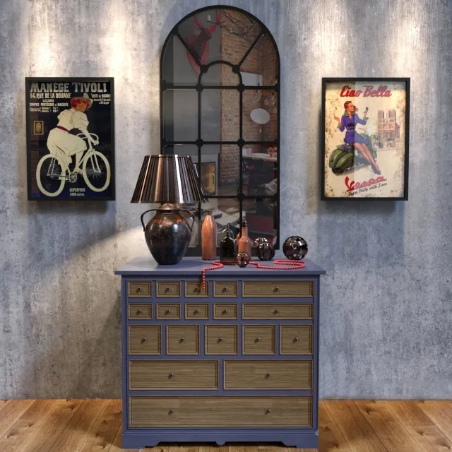 furniture – Chest of drawers and a mirror Gabby 3ds Max