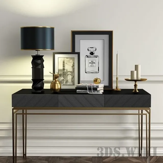 furniture – Chest of drawers with decorative table 3ds Max