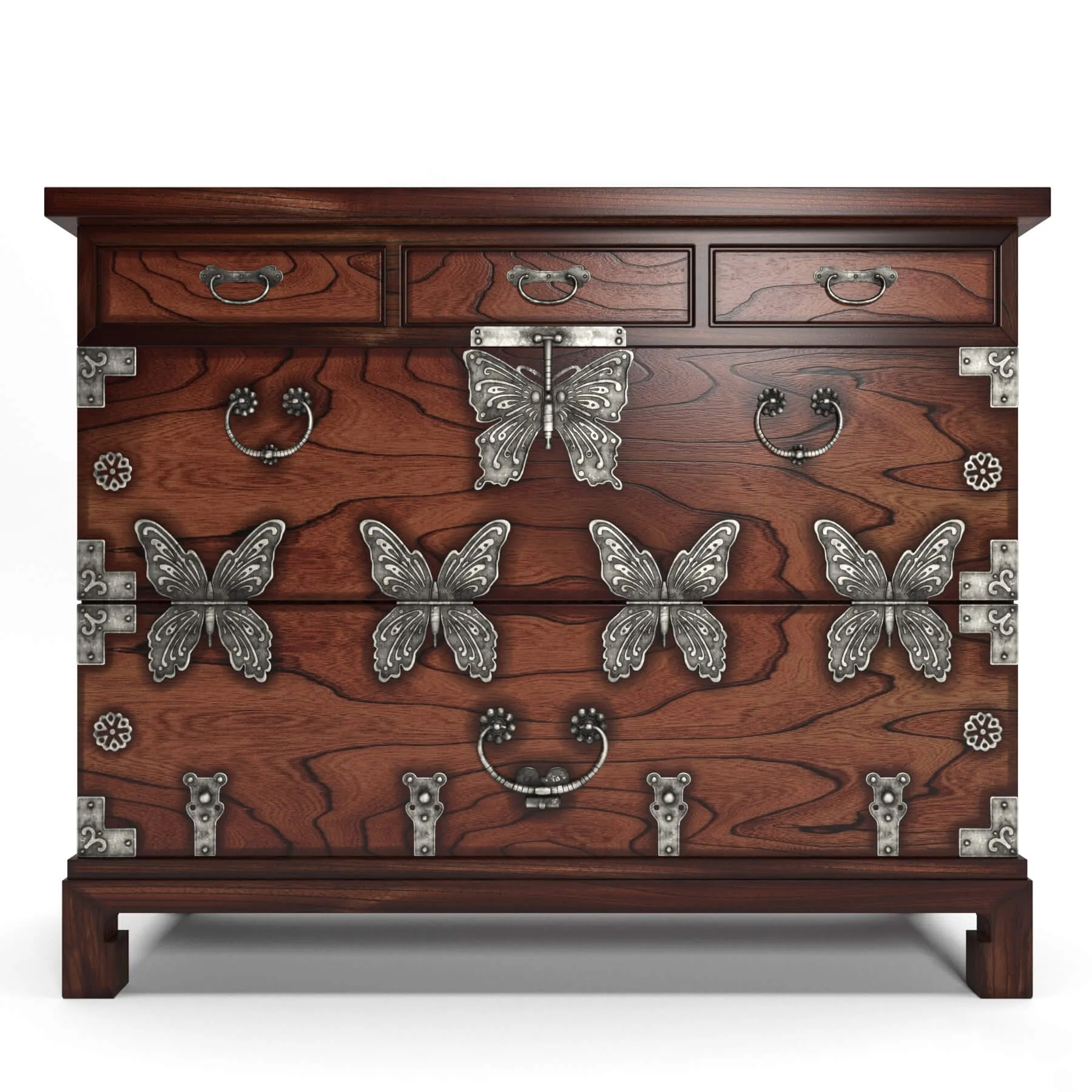 furniture – Chinoiserie chest of drawer butterfly 3ds Max