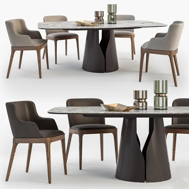 furniture – CI Giano table  and Magda chair set 3ds Max