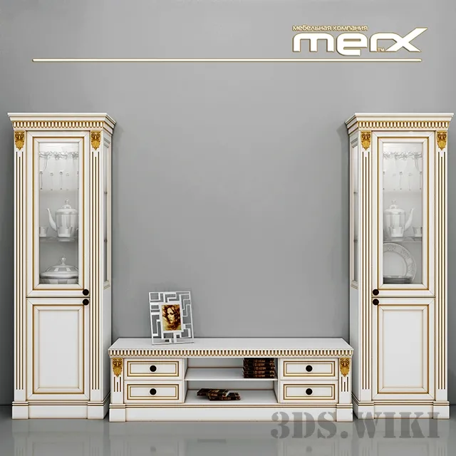furniture – Classic cabinet and shelf showcases MERX 3ds Max