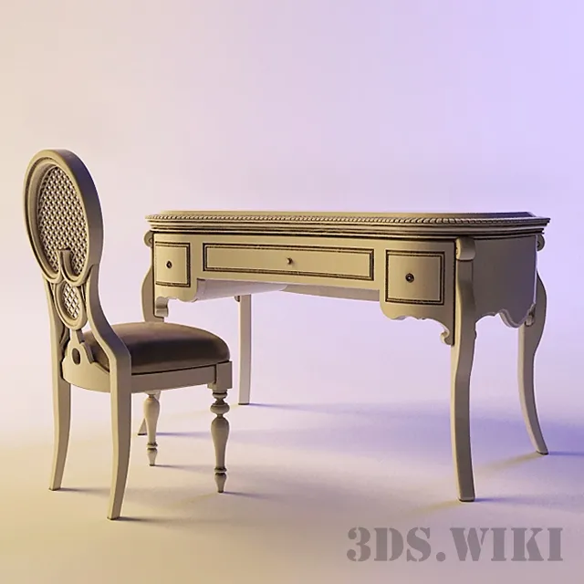 furniture – Classic chair and chest of drawers 3ds Max