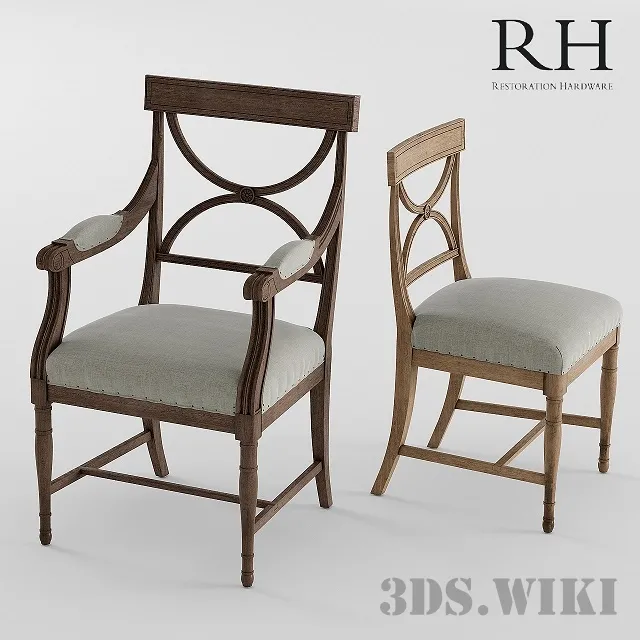 furniture – Classic Chair GUSTAVIAN X-BACK 3ds Max