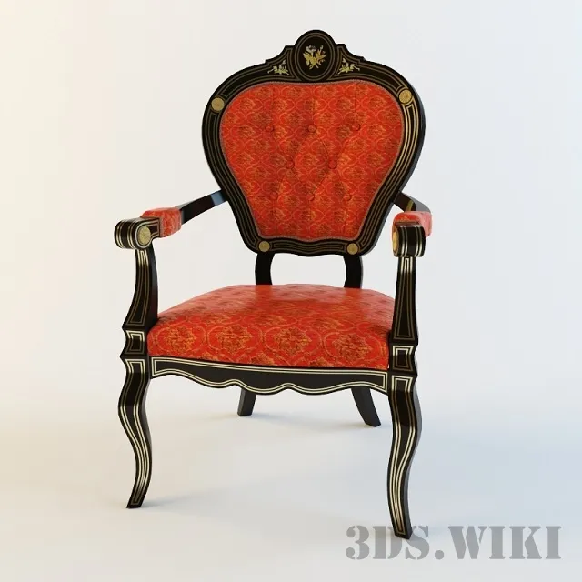 furniture – Classic chair with armrests 3ds Max