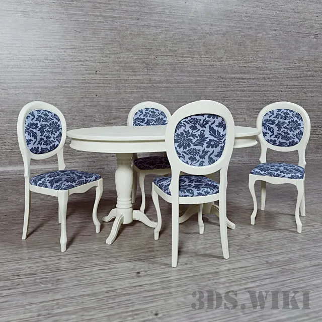 furniture – Classic Dining Table and Chair 3ds Max