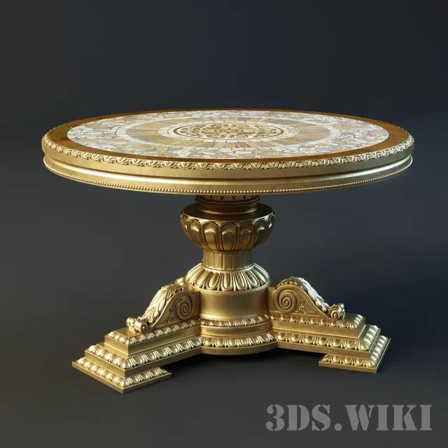 furniture – Classic golden table 3ds Max