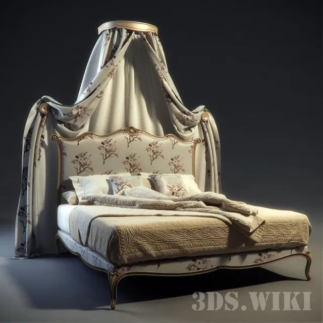 furniture – Classic plush double bed 3ds Max