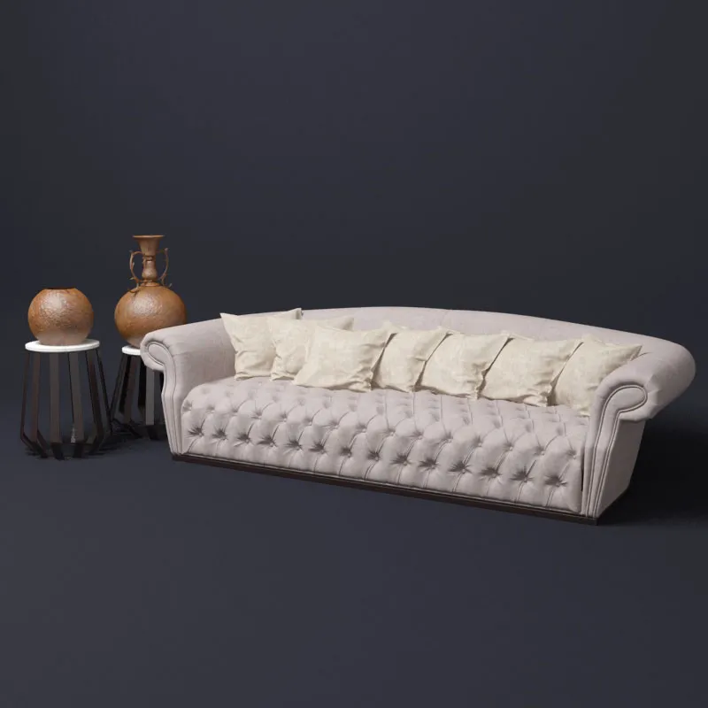 furniture – Classic sofa with pillows 3ds Max