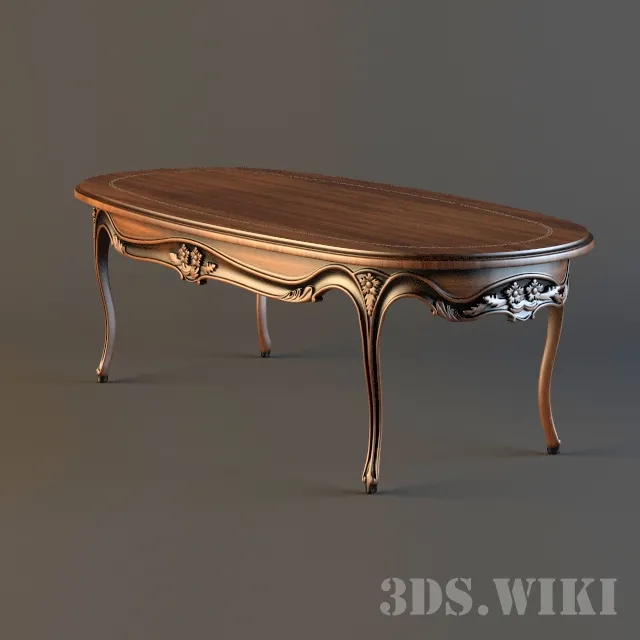 furniture – Classic table with rounded corners 3ds Max