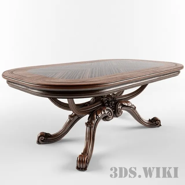furniture – Classic table with rounded edges 3ds Max
