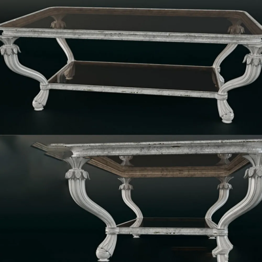 furniture – COFFEE TABLE WITH CRYSTAL SHELF 3ds Max