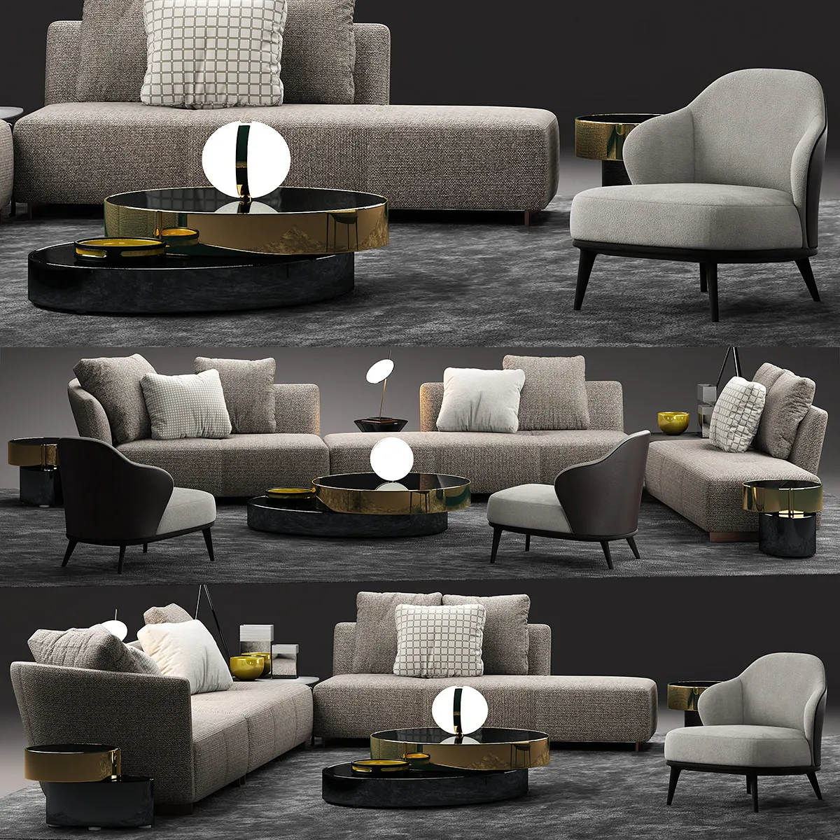 furniture – Collar Minotti  sofa 02 3ds Max