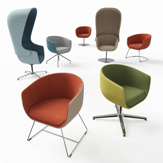 furniture – Collection of colorful armchairs 18 3ds Max