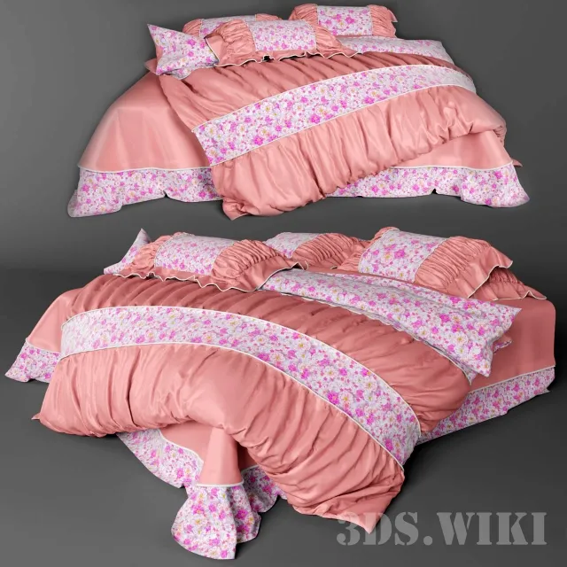 furniture – Colored bed linen for the bed 3ds Max