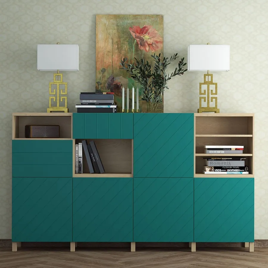 furniture – Combination for storage Ikea Besta  Hallstavik (blue – green) 3ds Max